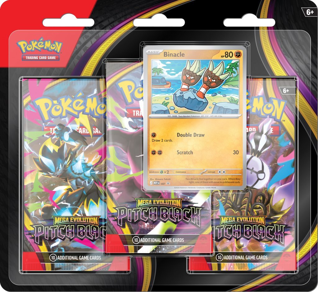 Pokemon TCG: Mega Evolution - Pitch Black 3 Three Booster Blister - Chill Of The Chase