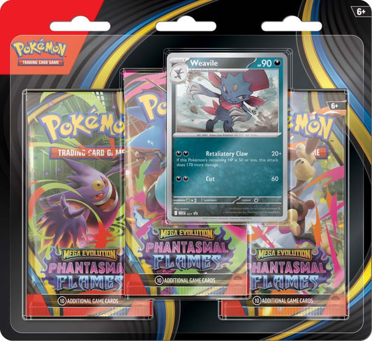 Pokemon TCG: Mega Evolution - Phantasmal Flames Three Booster Blister (Pair Set) - Chill Of The Chase