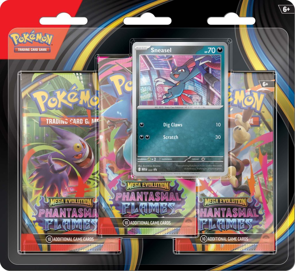 Pokemon TCG: Mega Evolution - Phantasmal Flames Three Booster Blister (Pair Set) - Chill Of The Chase