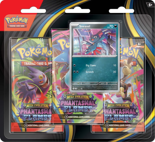 Pokemon TCG: Mega Evolution - Phantasmal Flames Three Booster Blister (Pair Set) - Chill Of The Chase