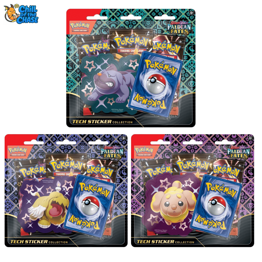 Pokemon TCG Scarlet & Violet 4.5 Paldean Fates Tech Sticker Blister (Set of 3) - Chill Of The Chase