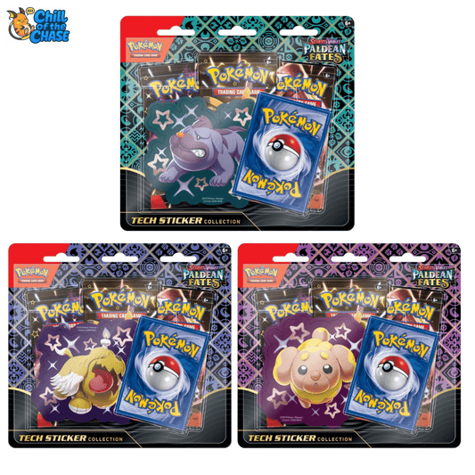 Pokemon TCG Scarlet & Violet 4.5 Paldean Fates Tech Sticker Blister (Set of 3) - Chill Of The Chase