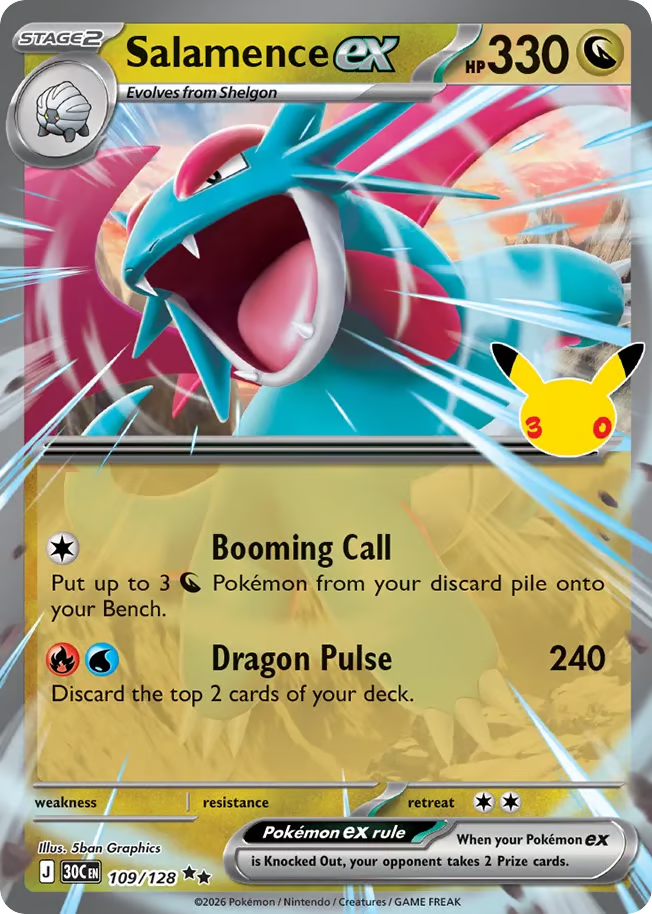 Salamence ex 109/128, 30th Celebration (stock image)